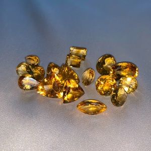 Citrine lot. Loose gem stones lot. Suitable for jewellery makers.